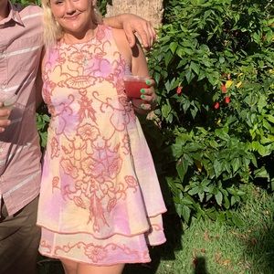Free People embroidered mini dress